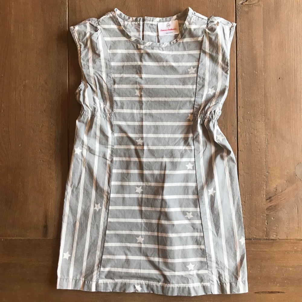 Hanna Andersson white stripes star dress 5/6